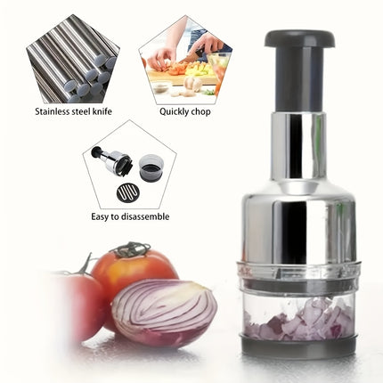 Versatile Manual Food Chopper – Stainless Steel