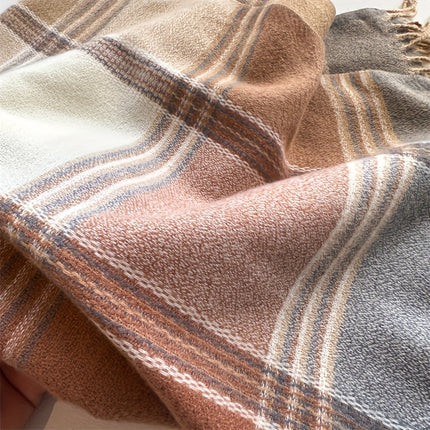 Cozy Faux Cashmere Tassel Scarf