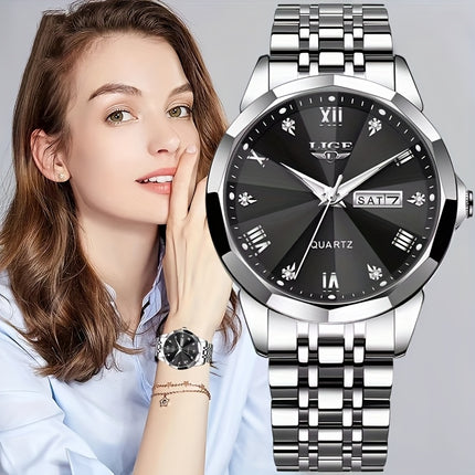 LIGE Luxury Luminous Quartz Watch