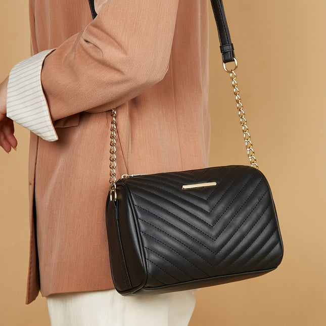 Chic Black Quilted Crossbody Bag