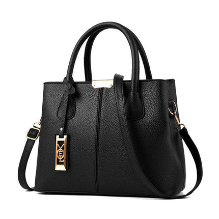 Chic Handbag with Metal Charm