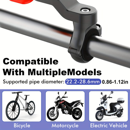 Anti-Shake Motorcycle Phone Mount – 360° Rotation Handlebar Clamp