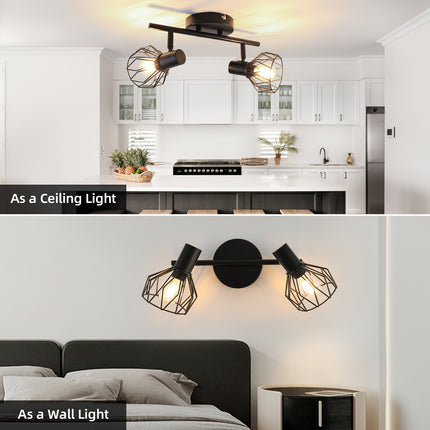 LED Ceiling Spotlight - Swivels 350°, Black E14 Spot Lamp