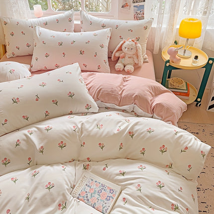 Floral 3-Piece Quilt Cover Set - All-Season Comfort
