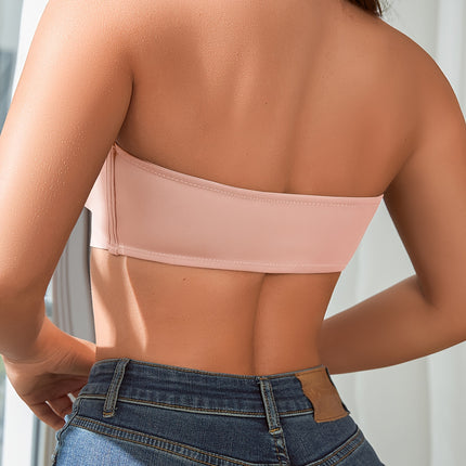 Front Buckle Strapless Bandeau