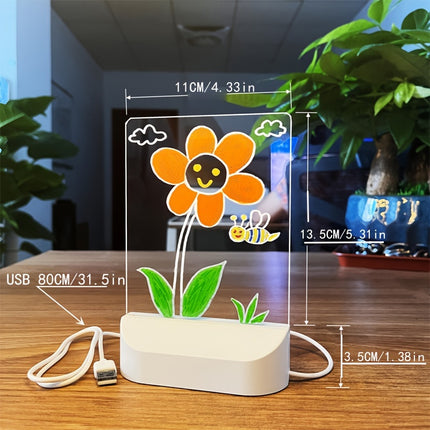 Glow-In-The-Dark LED Memo Board with 7 Pens