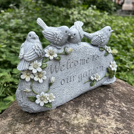 Welcome to Our Garden" Resin Statue Decor