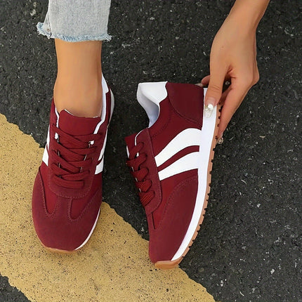 Women's Wine Red Casual Sneakers