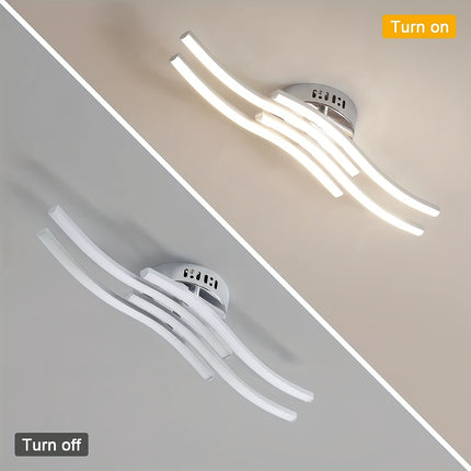Modern LED Ceiling Light with 3-Color CCT, Curved Design