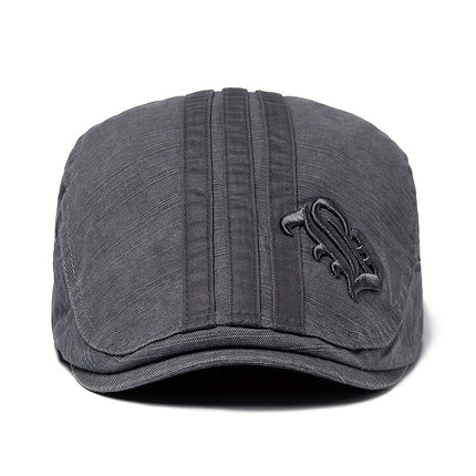 Men's Vintage Embroidered Beret Cap