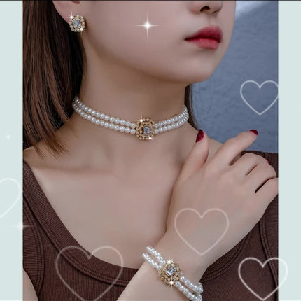 Chic French Pearl Jewelry Set