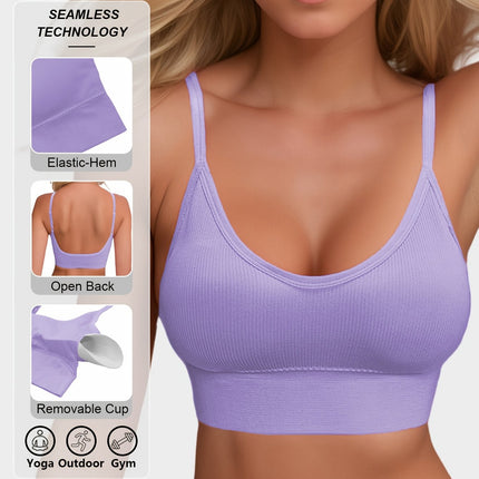 Knitted Ribbed Halter Sports Bra
