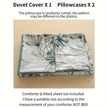 Elegant Floral Print Duvet Cover Set - Soft & Cozy