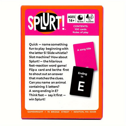 Think Fast, Speak First! Fun Party Card Game
