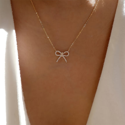 Elegant Bow Pendant Necklace