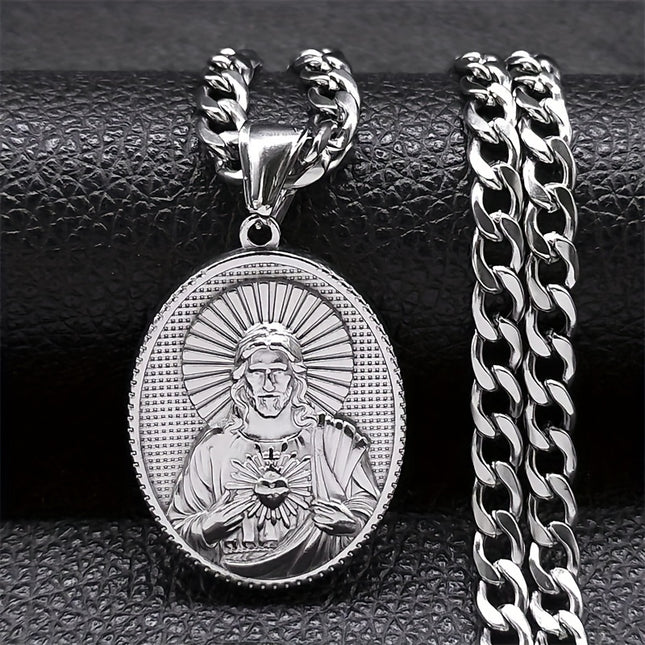 Sacred Heart Stainless Steel Necklace