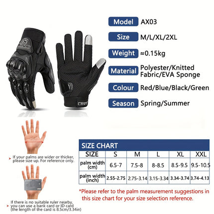 Breathable Summer Motorcycle Gloves – Non-Slip Touch Screen