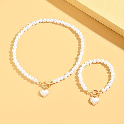 Heart & Pearl Jewelry Set