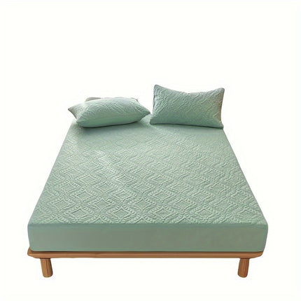 3pcs Waterproof Solid Fitted Sheet Set - 360° Coverage