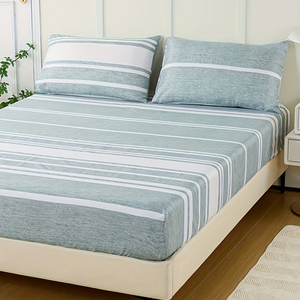 Striped Print Bedding Set - Soft, Comfortable All-Season Set