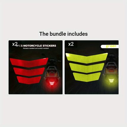 3pcs Reflective Stickers for Motorcycle & Car Safety