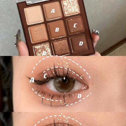 9-Color Chocolate Brown Eyeshadow Palette