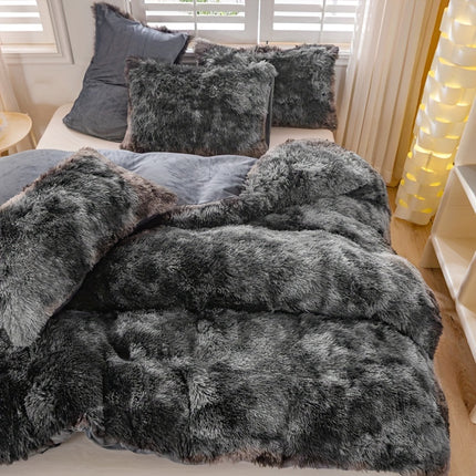 3pcs Tie-Dye Plush Duvet Set – Soft Winter Comfort