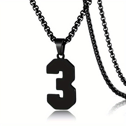 Men's Sports Number Pendant Necklace