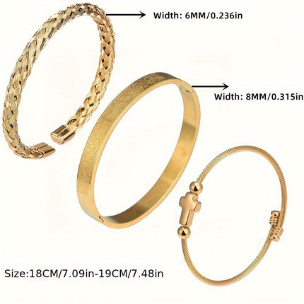 2pcs Men's Quartz Watch & Bracelet Set