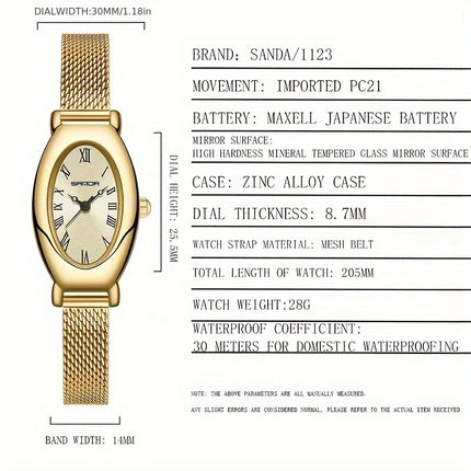 SANDA Women's Waterproof Leisure Quartz Watch
