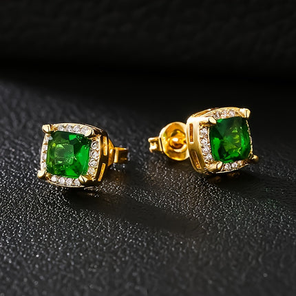 Retro Square 6mm Couple Earrings