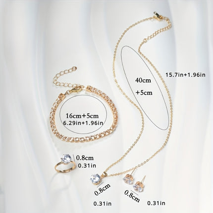 Luxury 4pcs Zirconia Jewelry Set