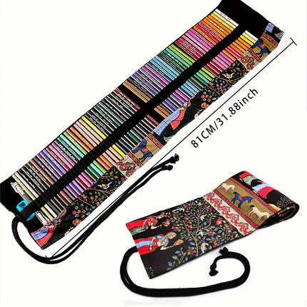 72-Color Pencil Set with Roll-Up Case