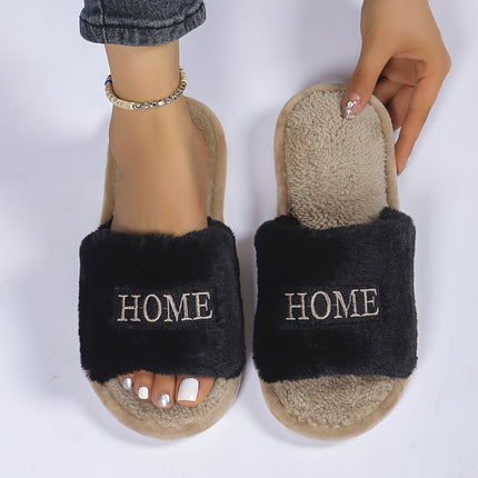 Women's Cozy "HOME" Plush Slippers