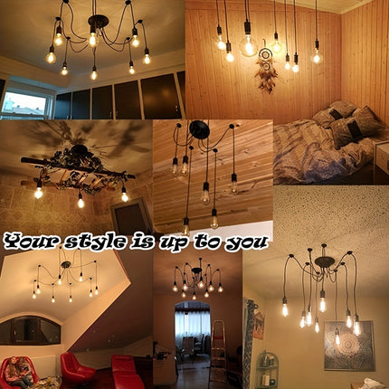 Modern Chic Industrial Spider Chandelier - Adjustable DIY Lighting
