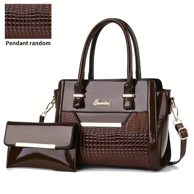 Elegant Vintage Embossed PU Leather Tote