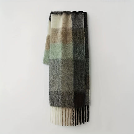 Boho Rainbow Tassel Chunky Scarf