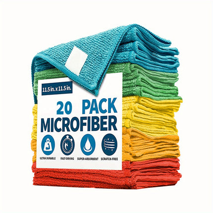 5/10pcs Microfiber Cleaning Cloths - Lint-Free & Reusable