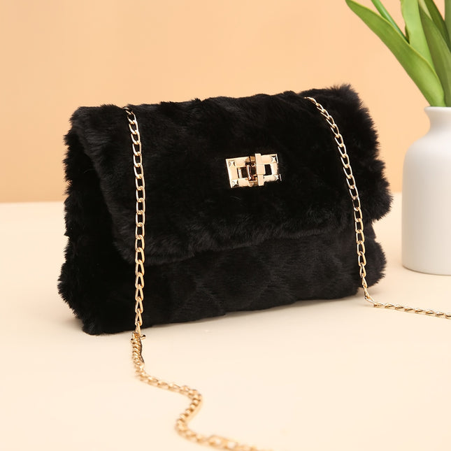 Casual Faux Fur Crossbody Bag