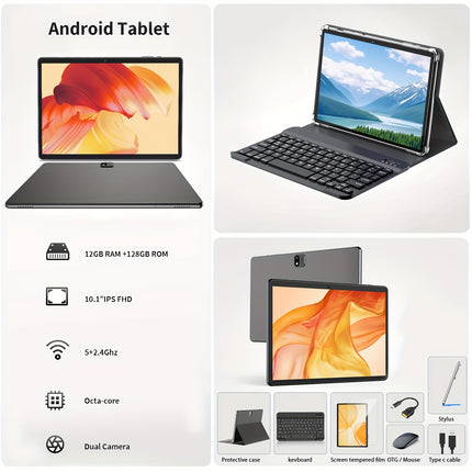 Powerful 2-in-1 Android Tablet with Keyboard & Case
