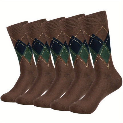 Men's Colorblock Rhombus Crew Socks