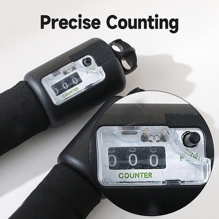 Adjustable Black Jump Rope with Counter & Foam Grip