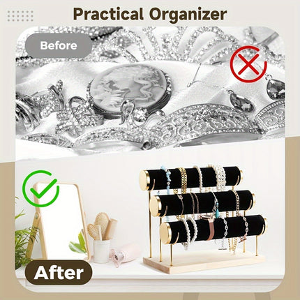 3-Tier Velvet Bracelet Organizer