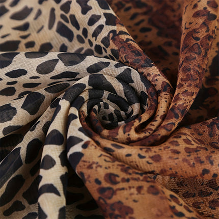 Boho Leopard Print Chiffon Scarf