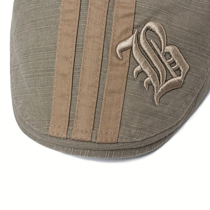 Men's Vintage Embroidered Beret Cap