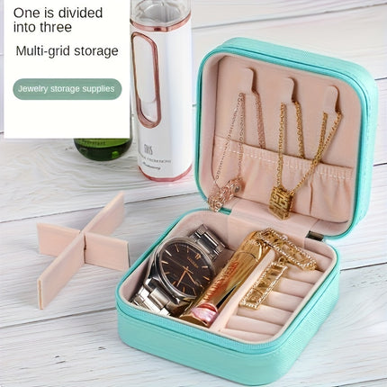 Stylish Faux Leather Jewelry Organizer