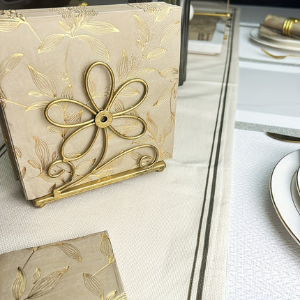 20pcs Golden Leaf Pattern Square Paper Napkins