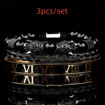 Men's Luxury Leopard Bracelet Set