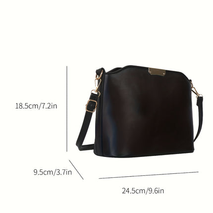 Classic Solid Color Shell Shoulder Bag