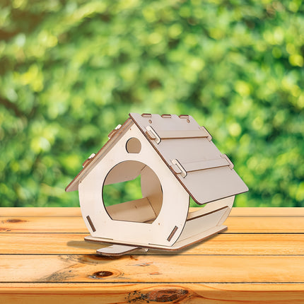 Charming Wooden Bird Feeder for Outdoor Garden Decor